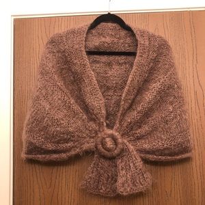 Vintage Bernard Sable Brown Stole with buckle Mohair Virgin Wool Completed